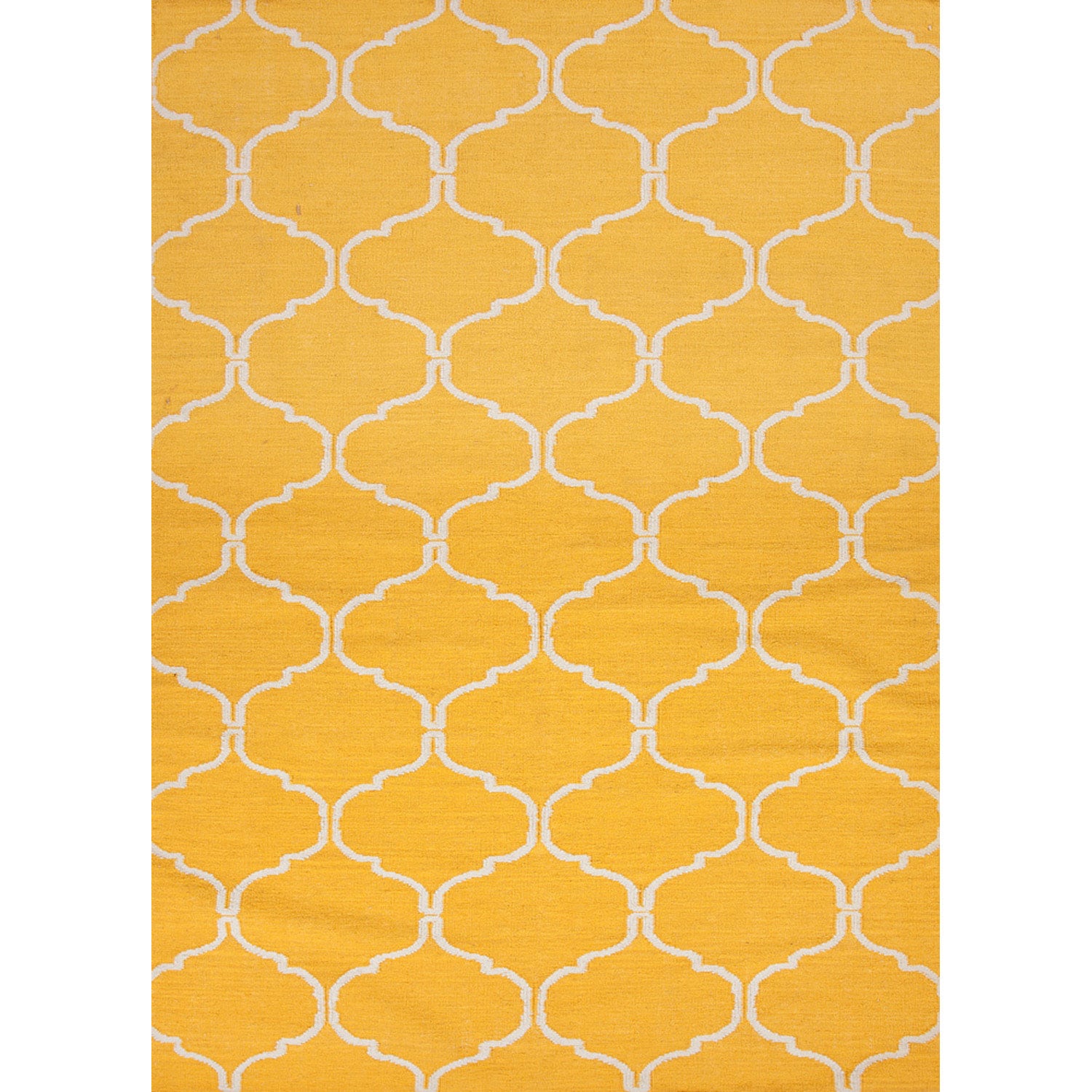 Handmade Flat weave Geometric Pattern Yellow Area Rug (8 X 10)