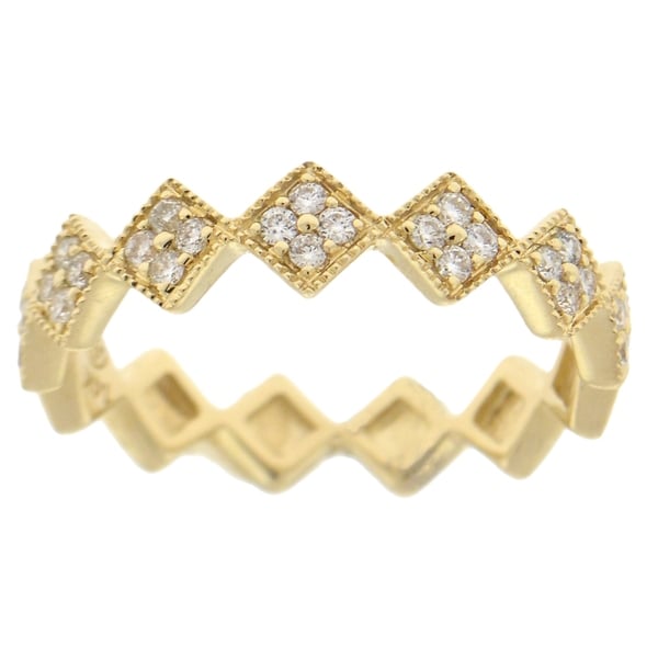 Shop 14k Gold 1/4ct TDW Vintage Inspired Stackable Diamond Ring - On ...