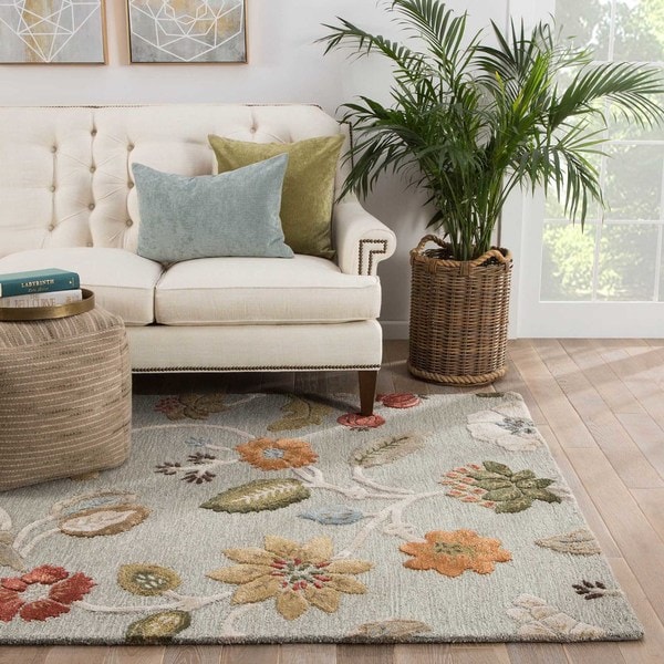 Bloomsbury Handmade Floral Light Blue/ Multicolor Area Rug - 5' x 8'