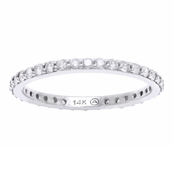 Beverly Hills Charm 14k White Gold 1/2ct TDW Diamond Eternity Wedding Band