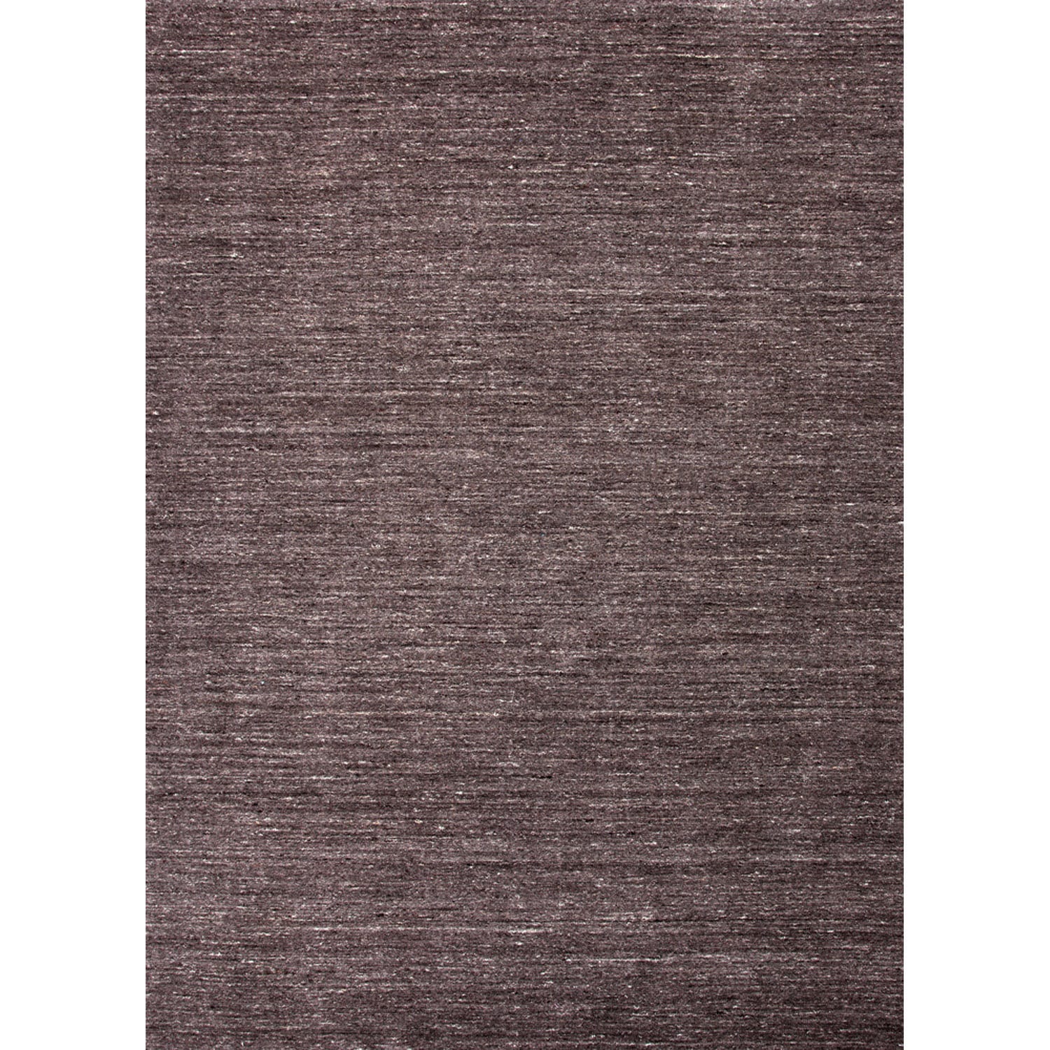 Hand loomed Solid pattern Gray/ Black Wool Rug (2 X 3)