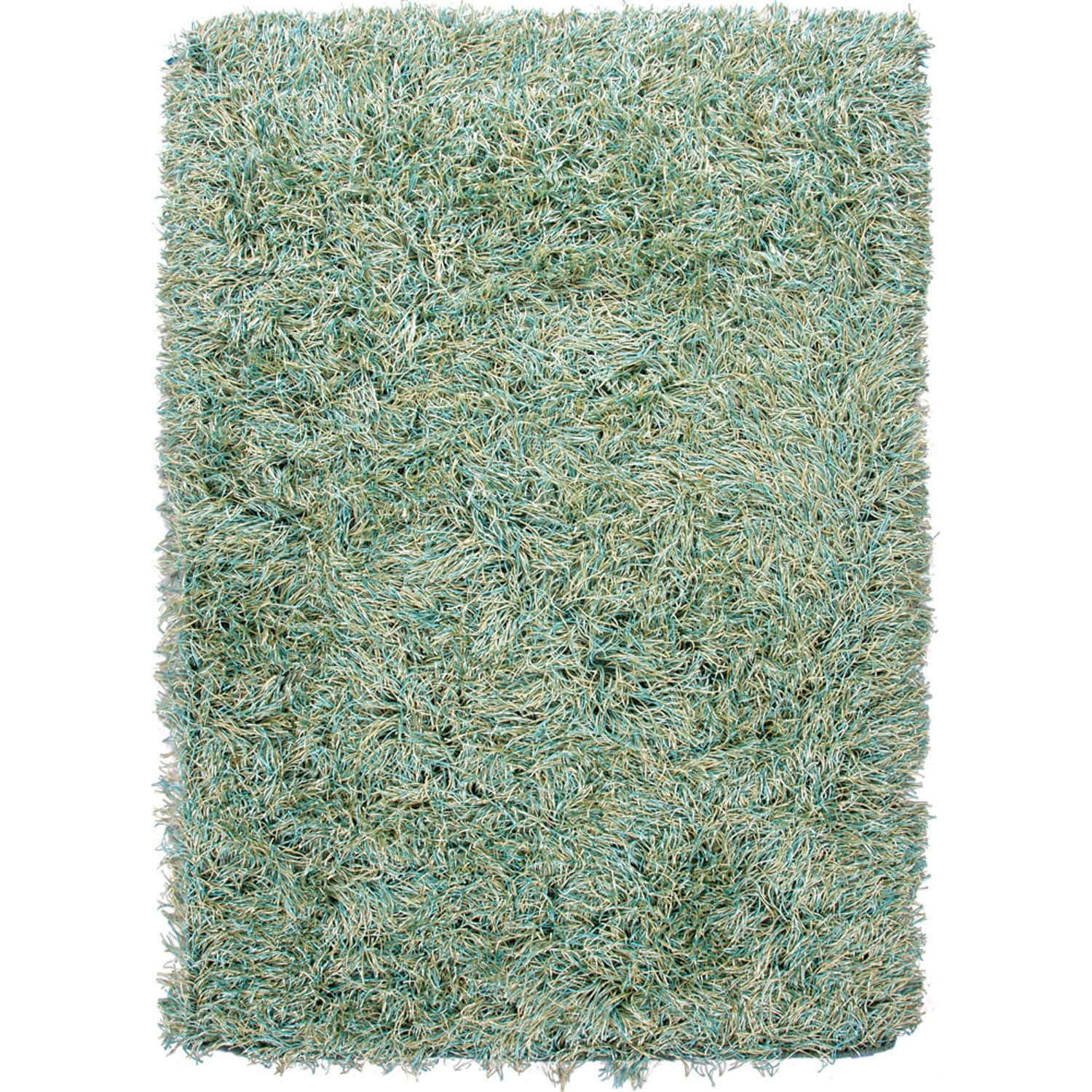Hand woven Shags Solid Pattern Green Rug (2 X 3)