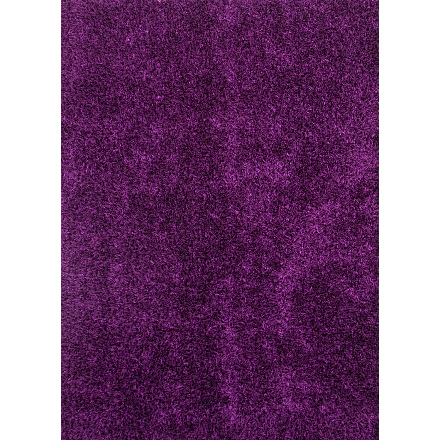 Hand woven Shags Solid Pattern Purple Rug (76 X 96)