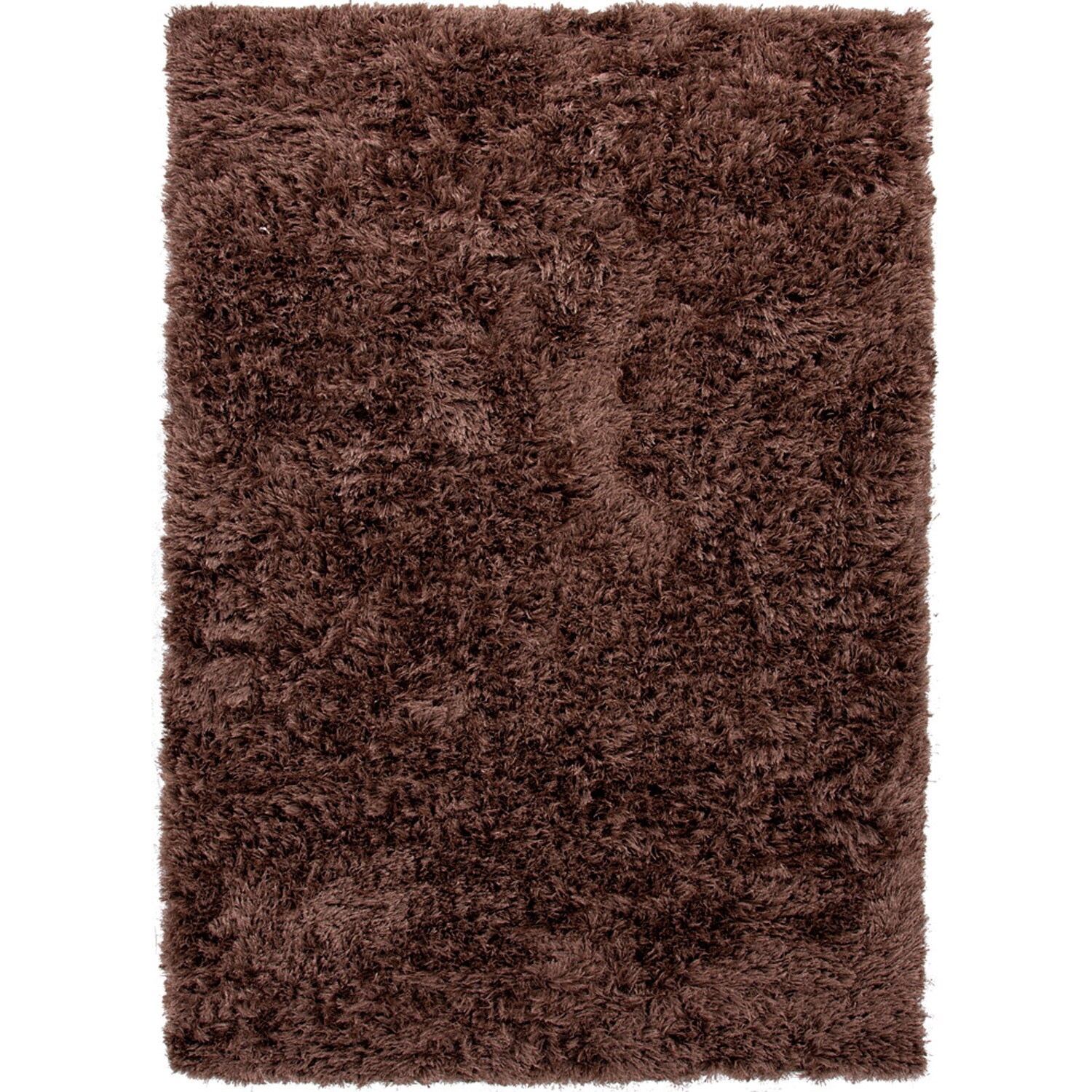 Hand woven Shags Solid Pattern Brown Rug (4 X 6)