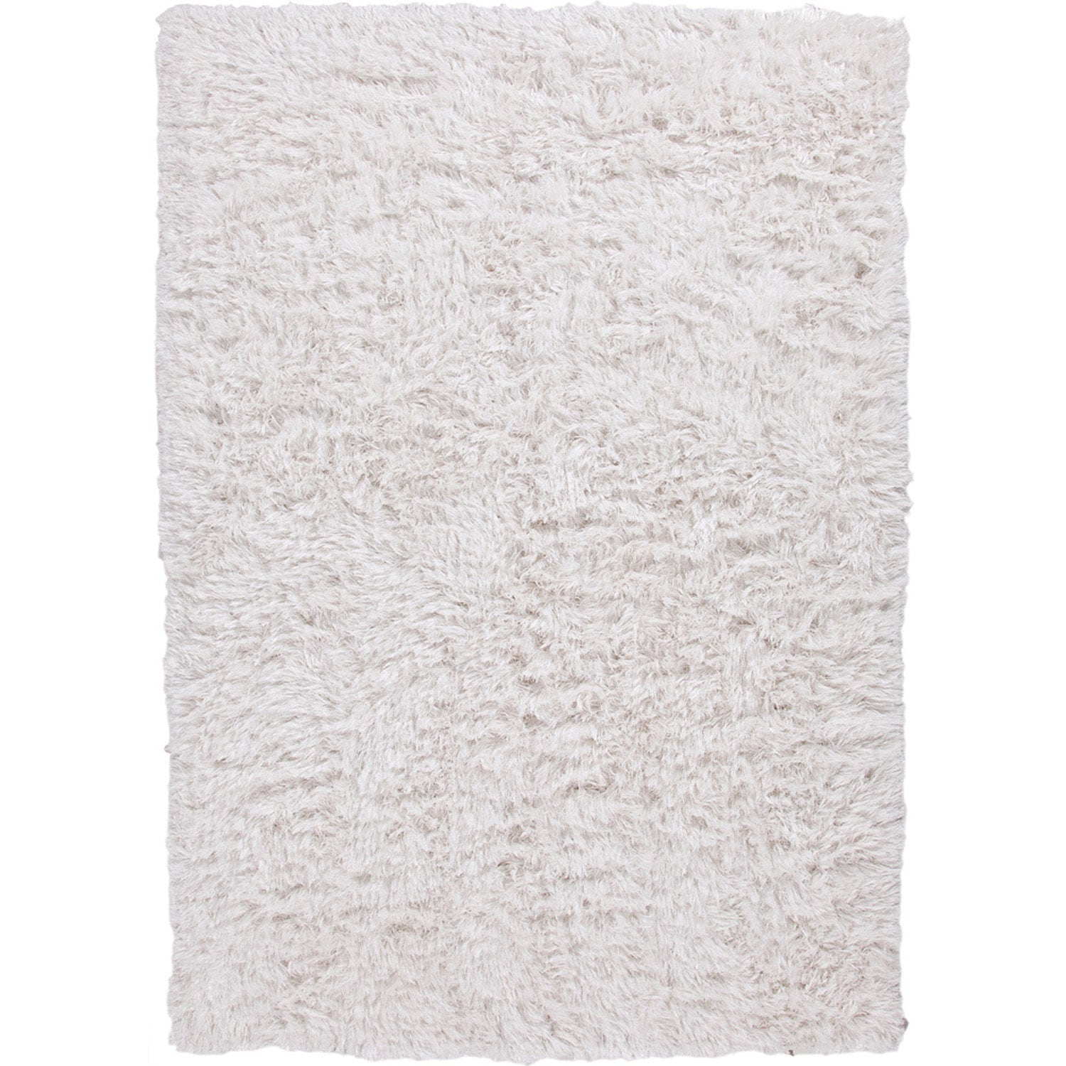 Handwoven Polyester Shags Solid Pattern Ivory Rug (2 X 3)