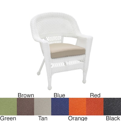 White Wicker Chair with Cushion