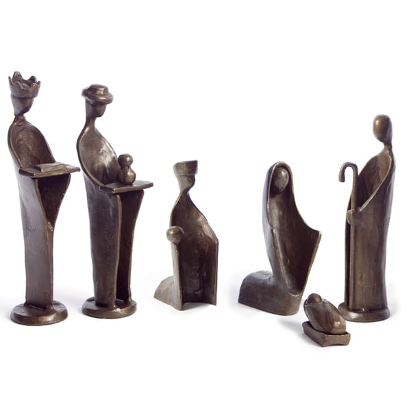 Nativity 6-Piece Bronze Set Sculpture - 15516612 - Overstock.com ...