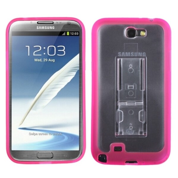 Shop Insten Clear  Hot Pink Phone Case Cover For Samsung Galaxy Note Ii 