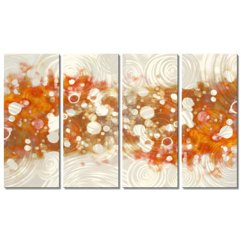 Christopher Price 'Drip Brokeh- Orange' Metal Wall Art