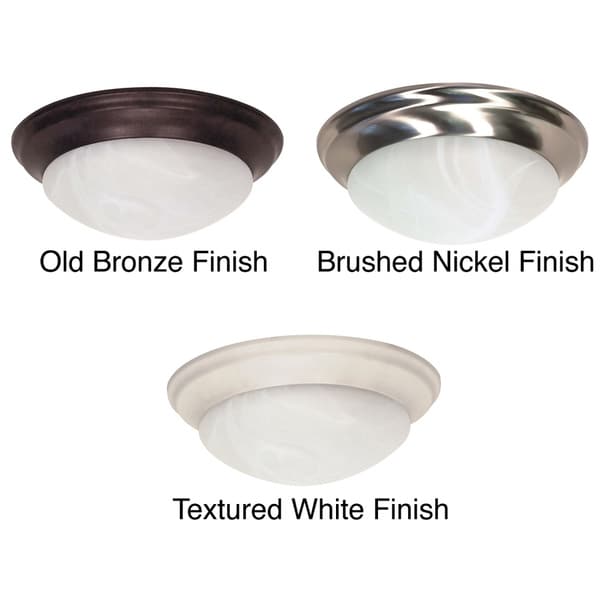 Nuvo 2 light Alabaster Glass 14 inch Flush Mount Nuvo Lighting Flush Mounts