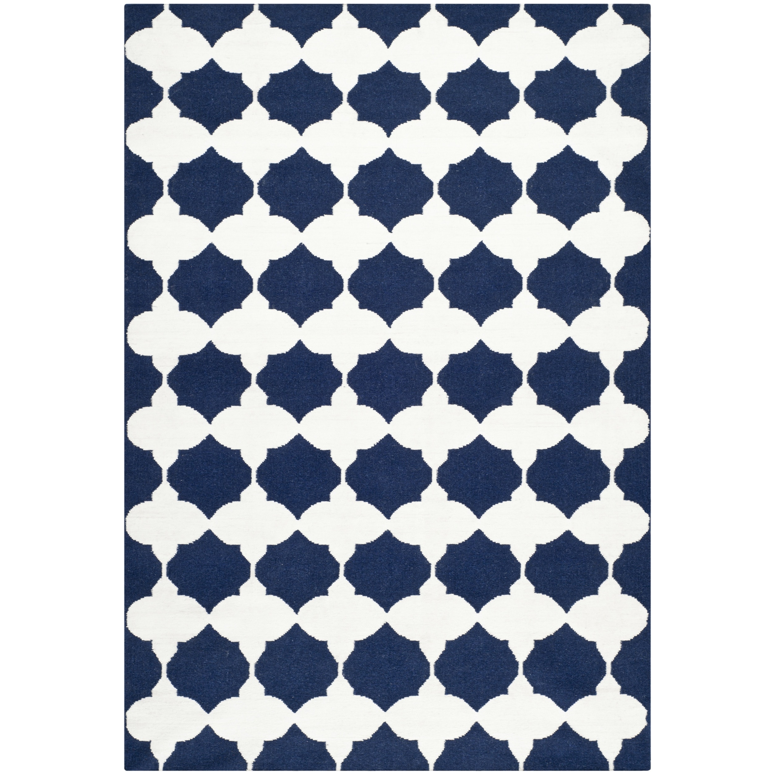 Safavieh Handwoven Moroccan Dhurrie Navy Wool Area Rug (5 X 8)