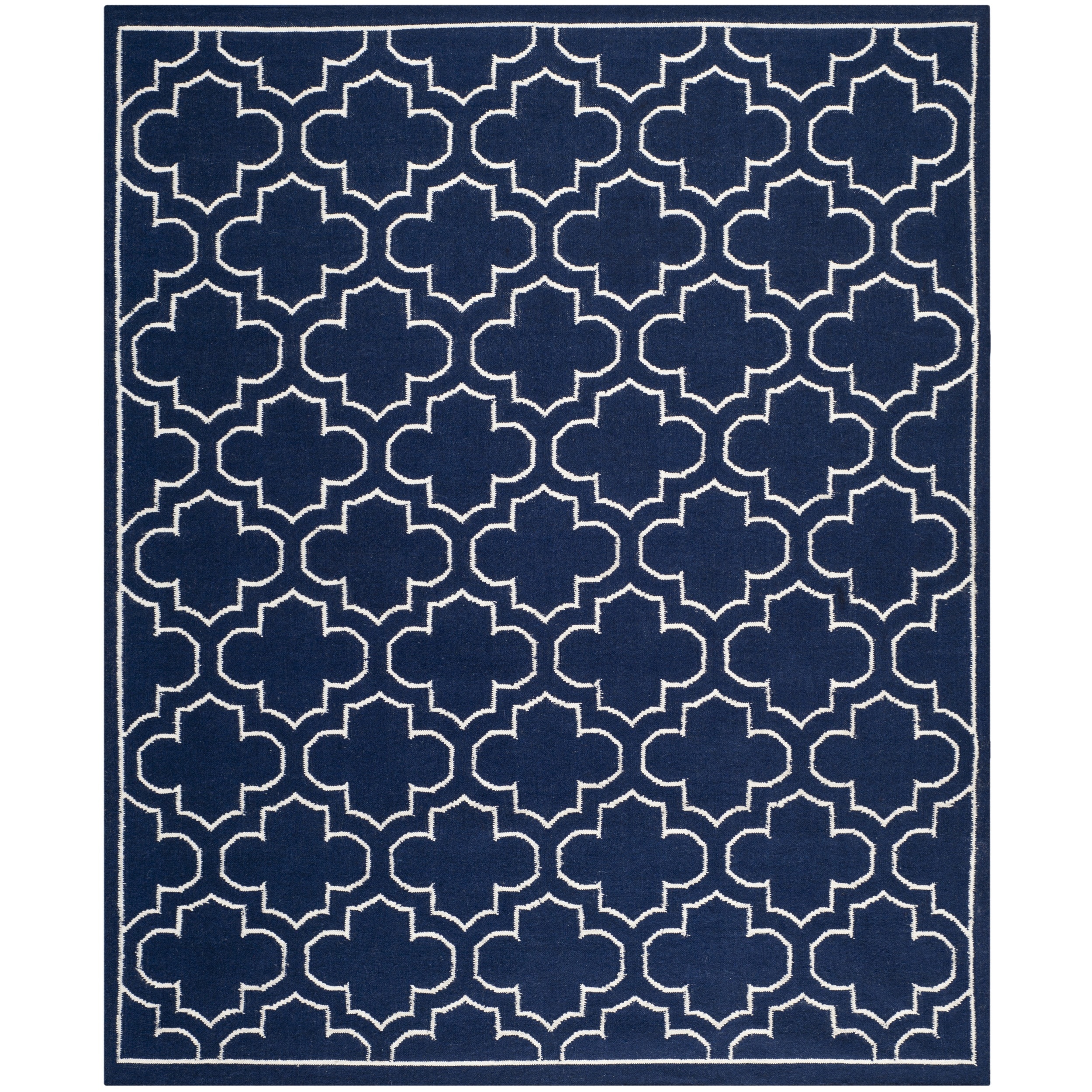 Safavieh Handwoven Moroccan Dhurrie Navy Wool Area Rug (8 X 10)