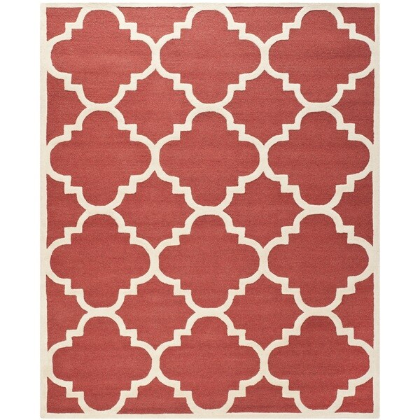 Safavieh Handmade Moroccan Cambridge Rust/ Ivory Wool Area Rug - 9' x 12'