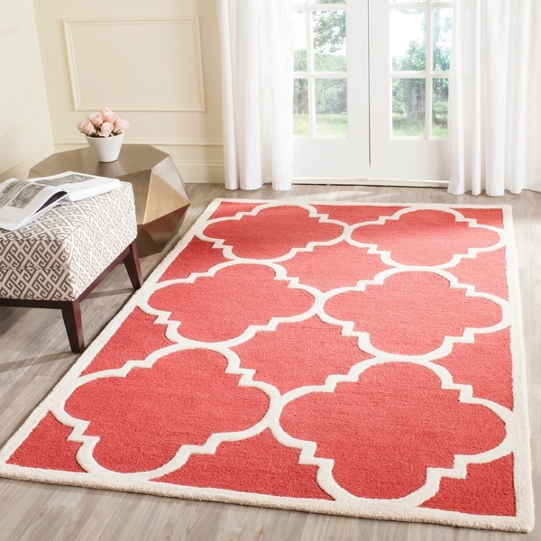 Safavieh Handmade Moroccan Cambridge Rust/ Ivory Geometric Wool Rug - 8' x 10'