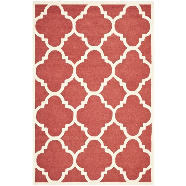 Safavieh Handmade Moroccan Cambridge Rust/ Ivory Wool Rug (5' x 8') - 5' x 8'