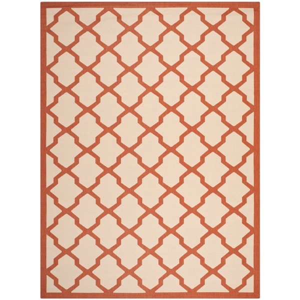 Safavieh Indoor/ Outdoor Courtyard Beige/ Terracotta Rug (8' x 11') Safavieh 7x9   10x14 Rugs