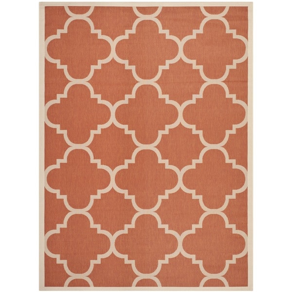 Safavieh Courtyard Quatrefoil Terracotta Indoor/ Outdoor Rug - 8' x 11'