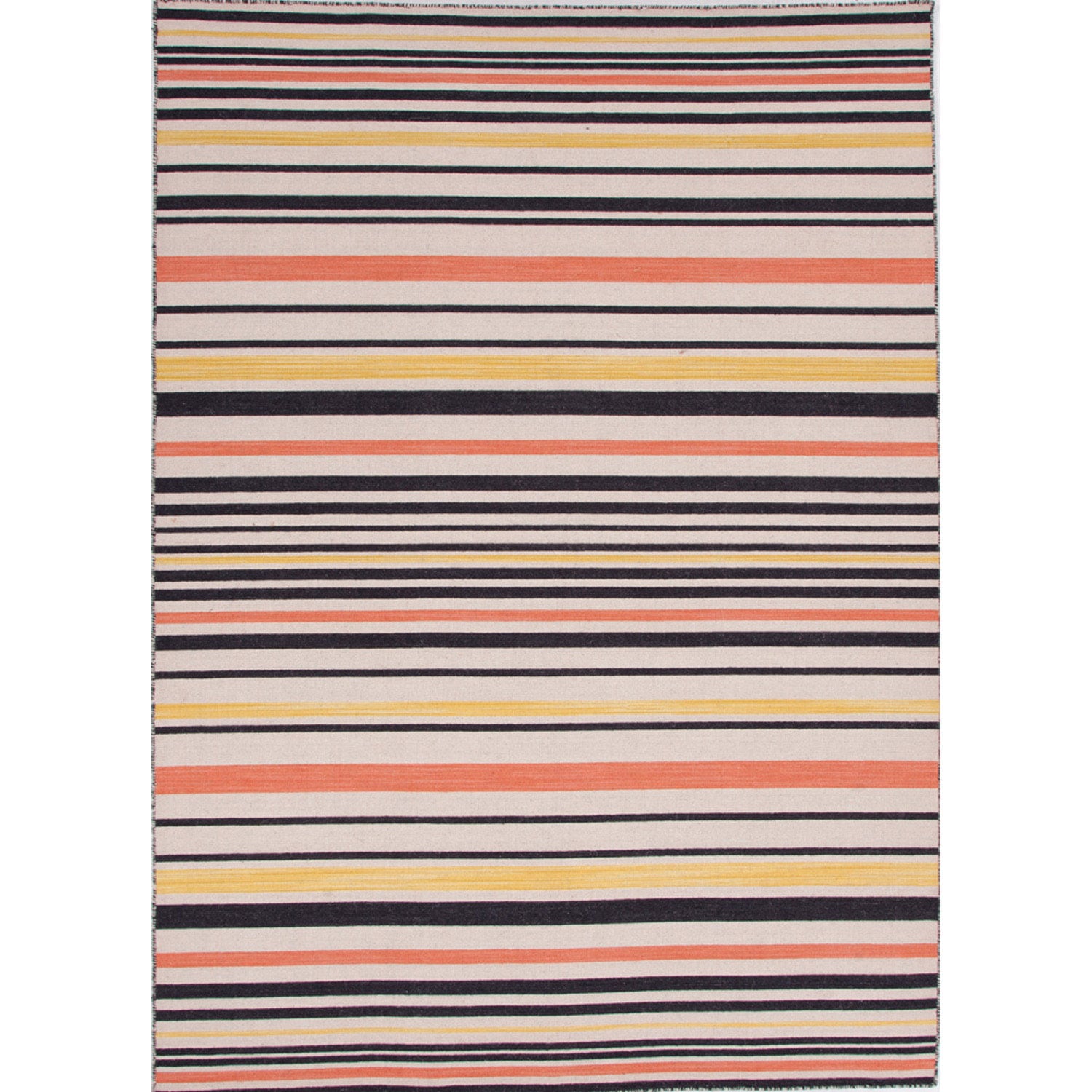 Durable Handmade Flat weave Stripe patterned Multicolor Rug (4 X 6)