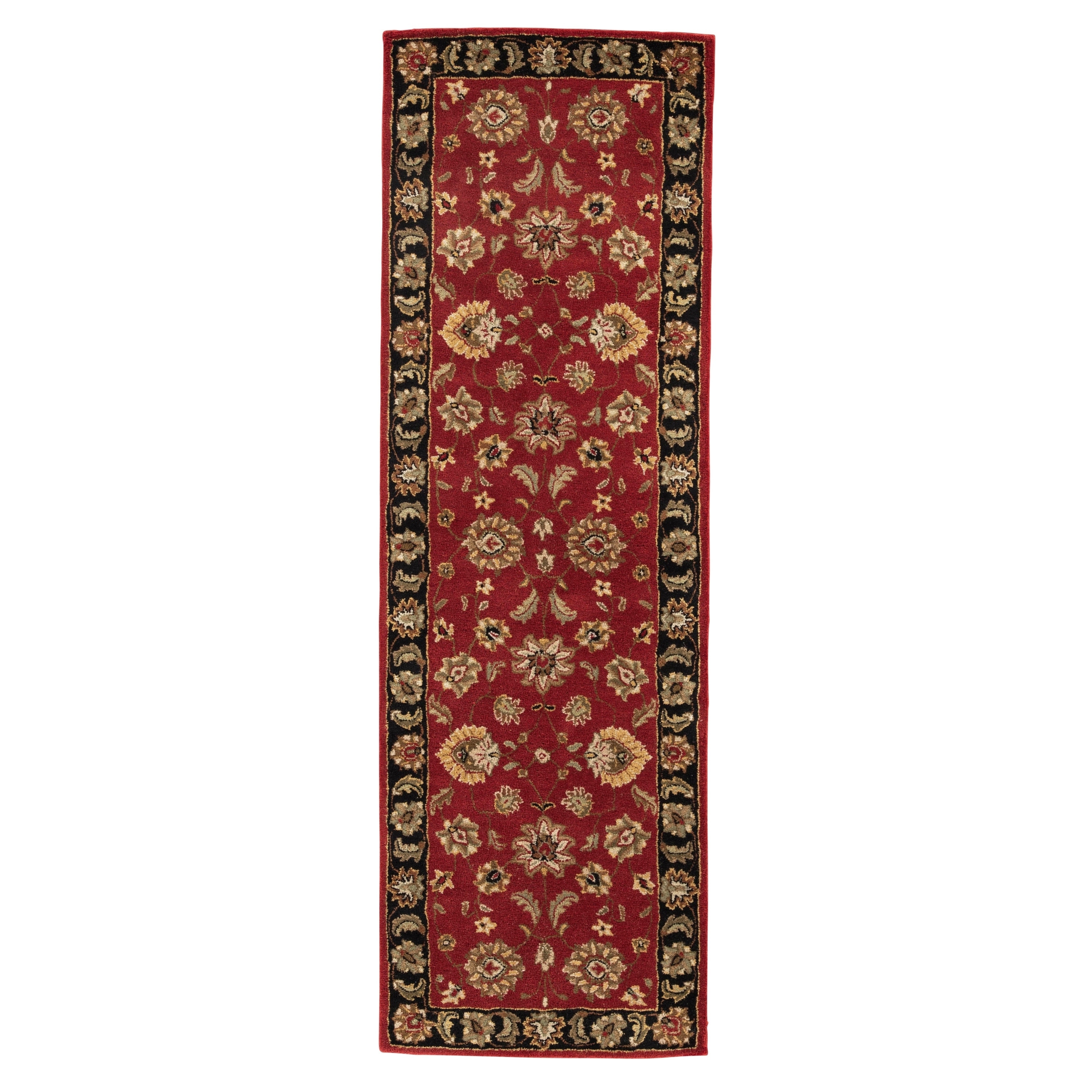 Hand tufted Traditional Oriental Red/ Orange Rug (26 X 10)