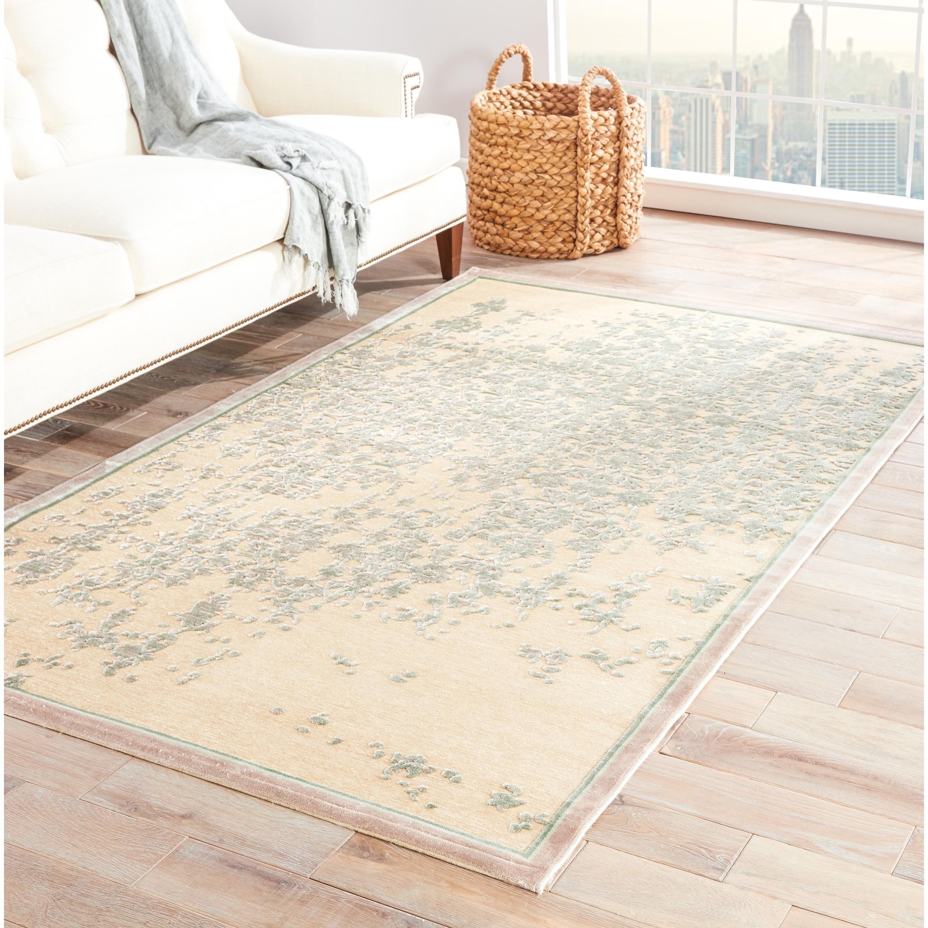 Shop Adria Abstract Beige/ Green Area Rug (7'6" X 9'6") Free Shipping Today