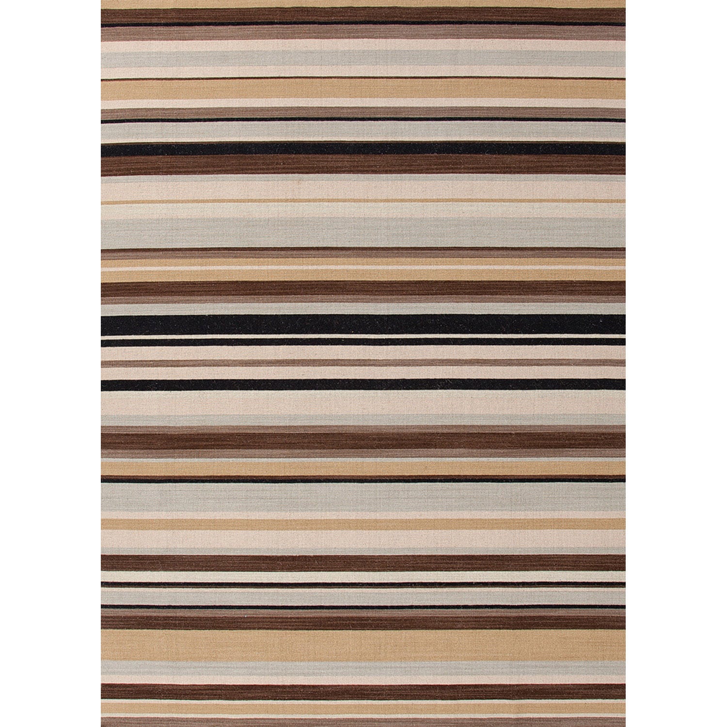Handmade Flat Weave Stripe Pattern Blue/brown Rug (4 X 6)