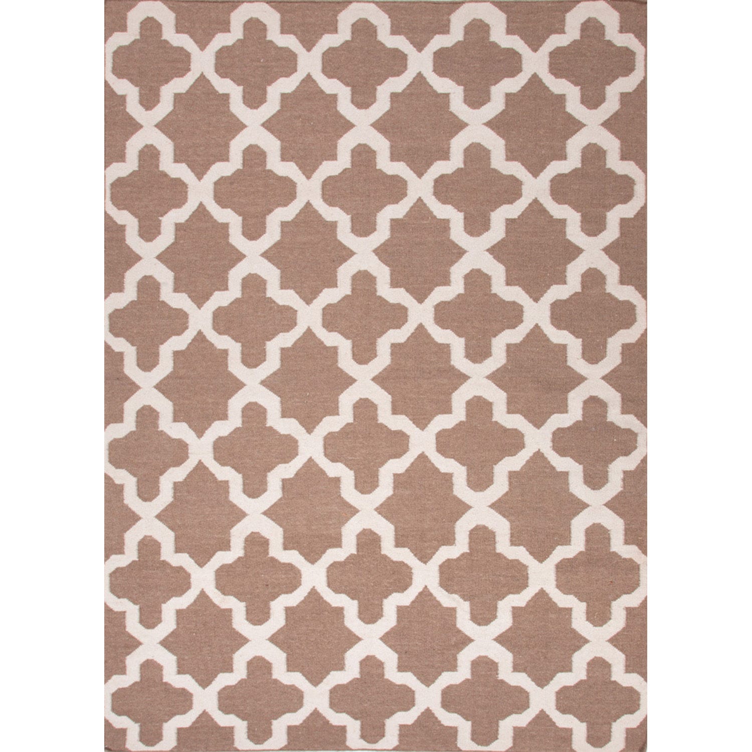 Handmade Flat weave Geometric pattern Brown Accent Rug (2 X 3)