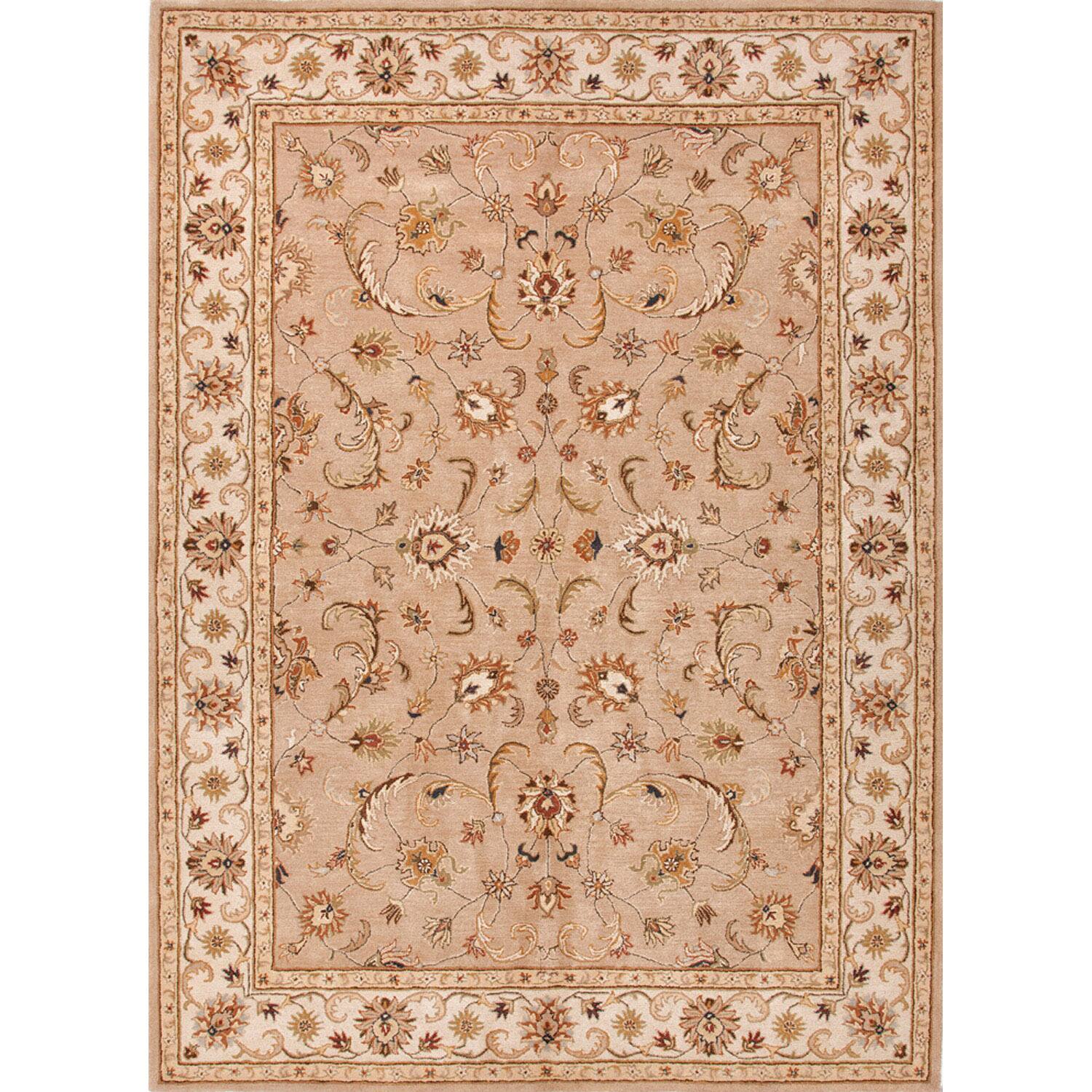 Hand tufted Traditional Brown Oriental pattern Wool Rug (36 X 56)