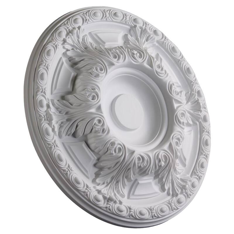 Single 23.6-inch Acanthus Leaf/ Egg Ceiling Medallion