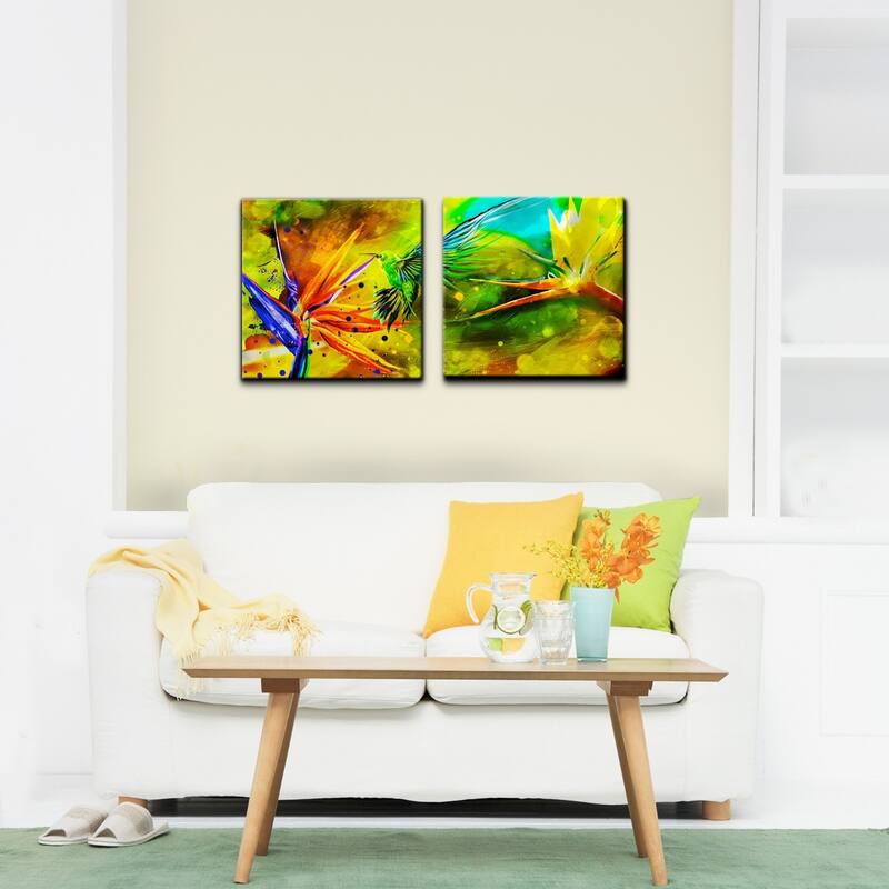 Ready2HangArt 'Tropical Birds of Paradise' 2-piece Gallery-wrapped Canvas Wall Art Set