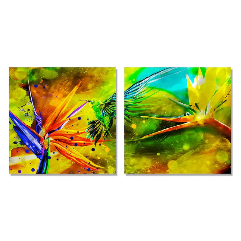 Ready2HangArt 'Tropical Birds of Paradise' 2-piece Gallery-wrapped Canvas Wall Art Set