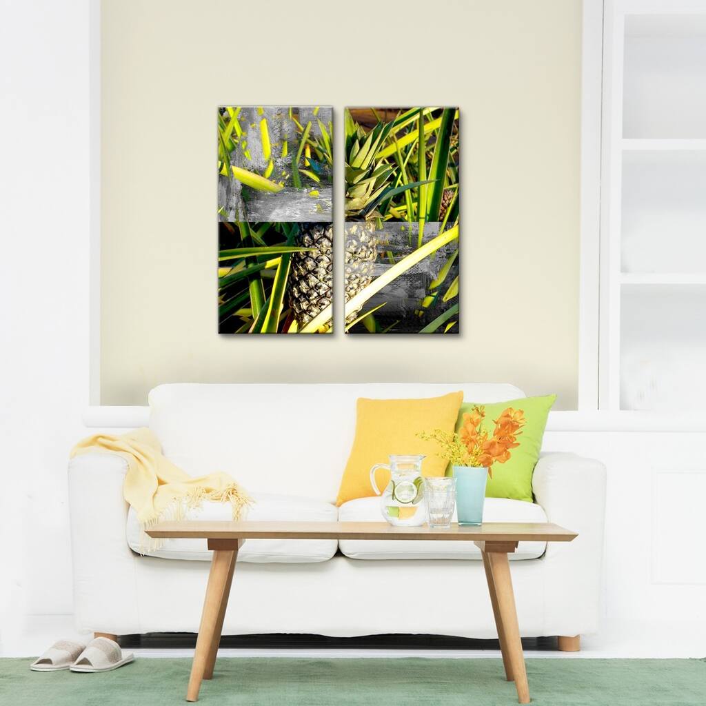 Ready2HangArt 'Tropical Pineapple' 2-piece Gallery-wrapped Canvas Wall Art Set