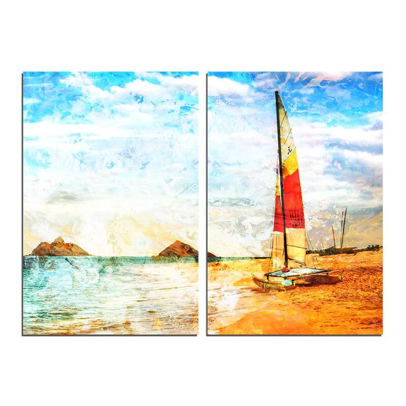 Ready2HangArt 'Red Sail' Canvas Wall Art 2-piece Set