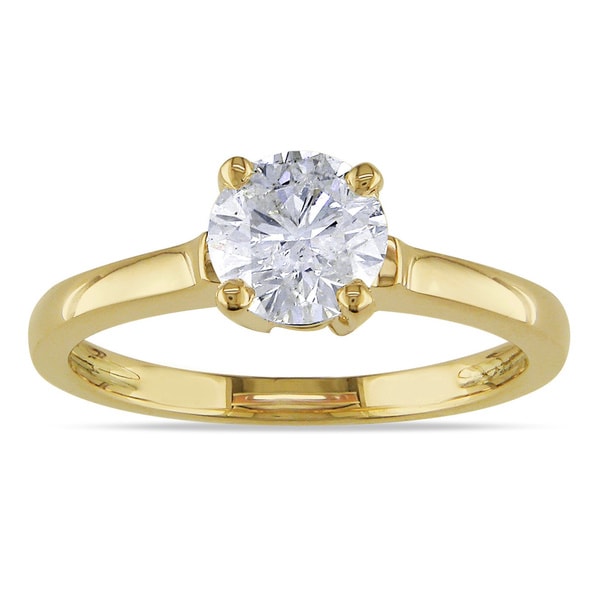 Shop Miadora Signature Collection 14k Yellow Gold 1ct TDW Diamond ...