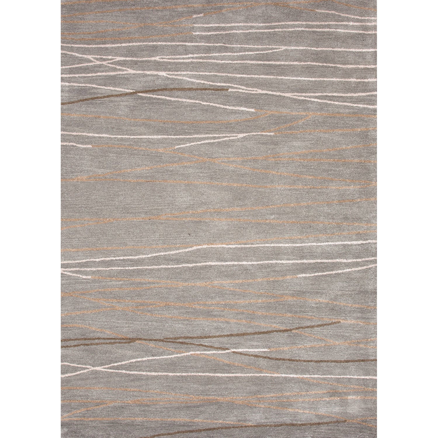 Hand tufted Contemporary Geometric Gray/ Black Accent Rug (2 X 3)