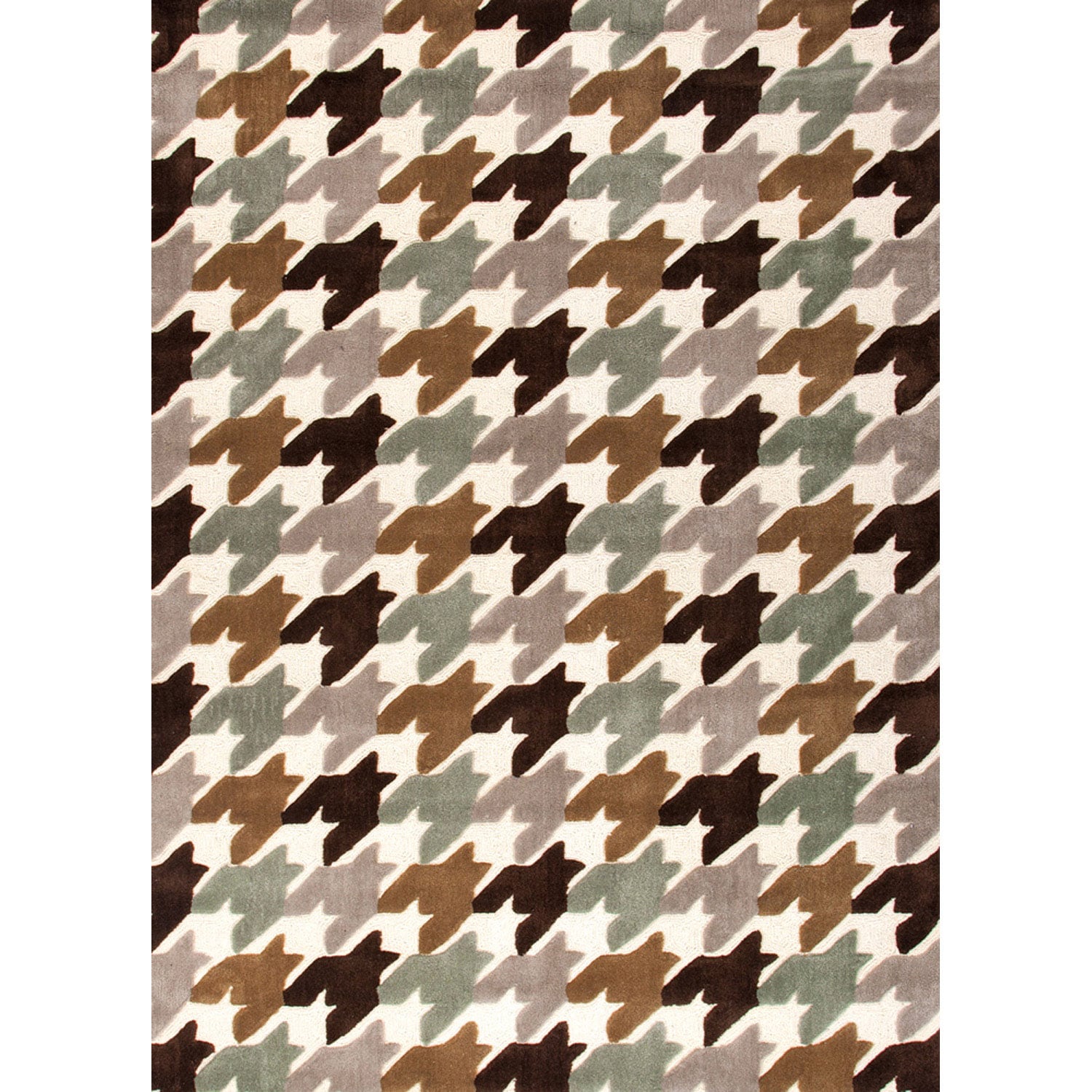 Hand tufted Contemporary Abstract Pattern Brown Rug (2 X 3)