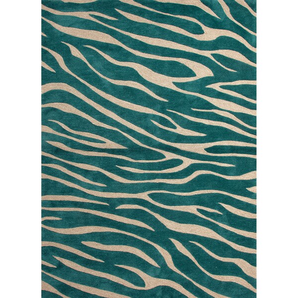 Shop Handtufted Contemporary Animal Print Pattern Blue Rug (7'6 x 9'6