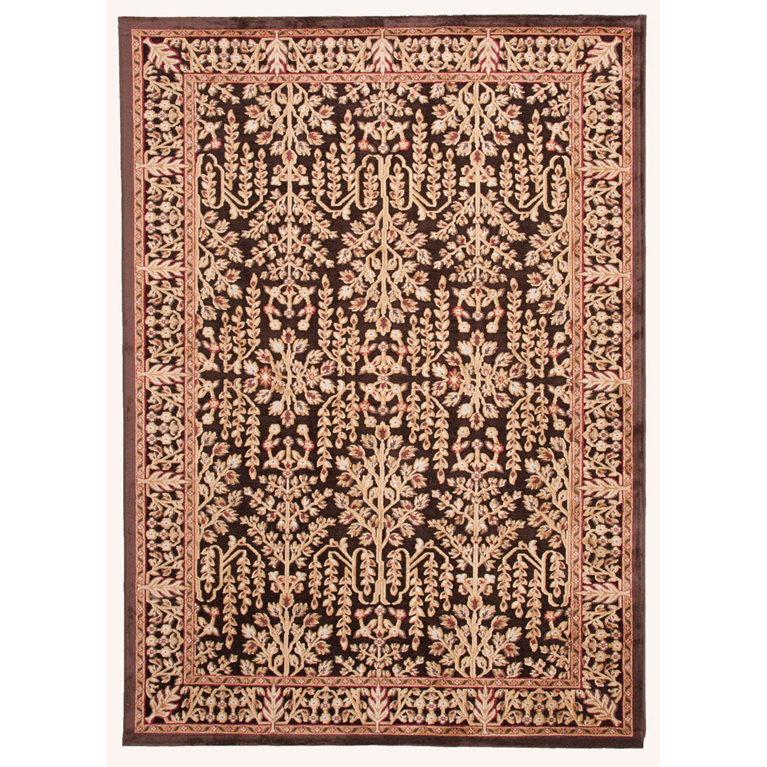 Traditional Oriental Pattern Brown Rug (2 X 3)