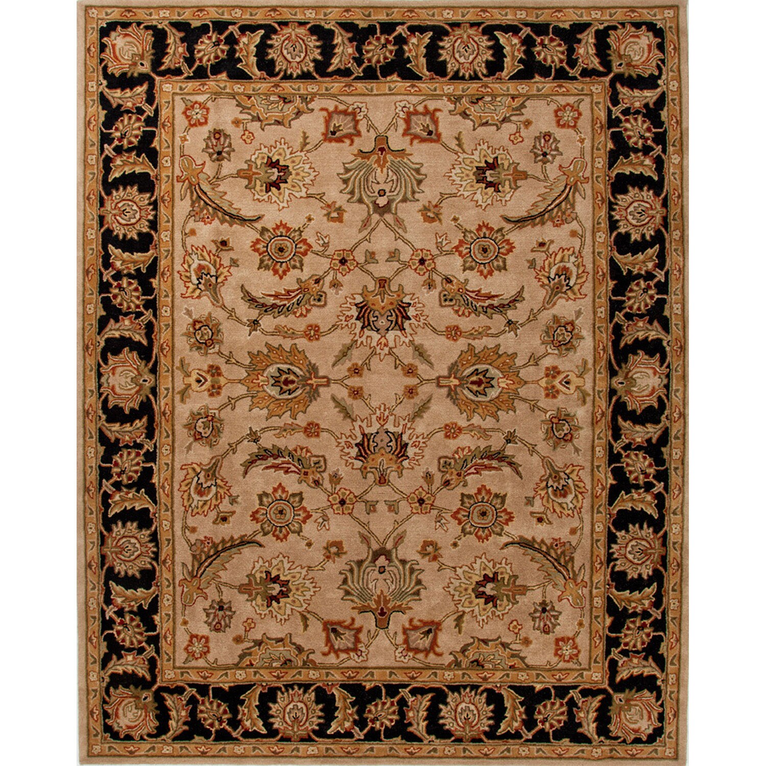 Hand tufted Traditional Oriental Pattern Brown Rug (4 X 6)