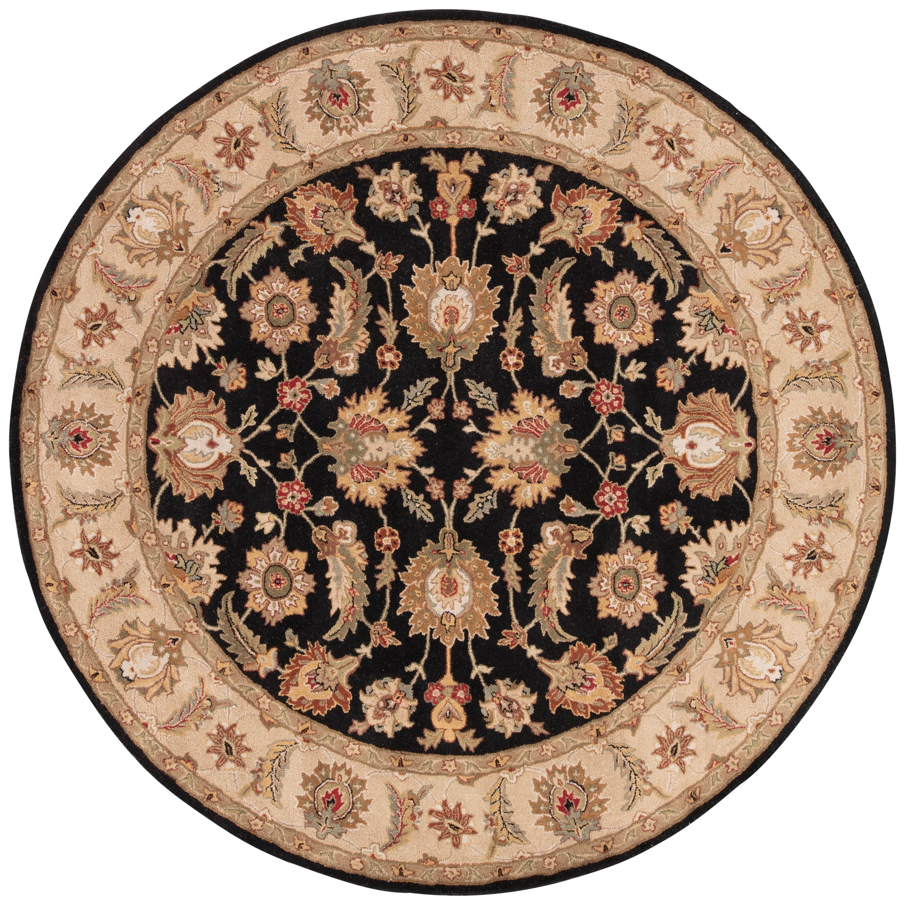 Hand tufted Traditional Oriental Pattern Gray/ Black Rug (10 Round)