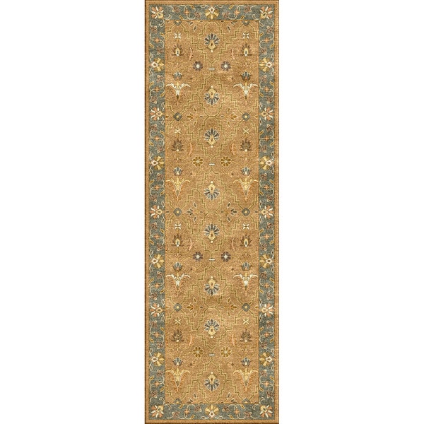 Hand tufted Traditional Oriental Pattern Brown Rug (26 x 8)