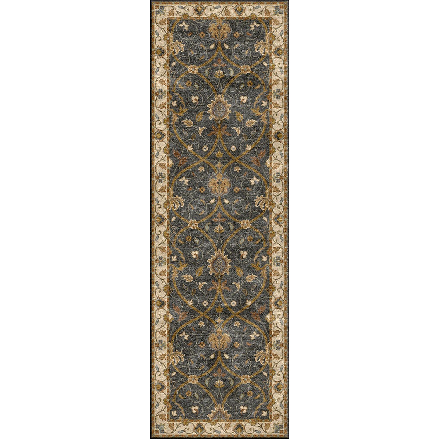 Hand tufted Traditional Oriental Pattern Blue Rug (26 X 8)