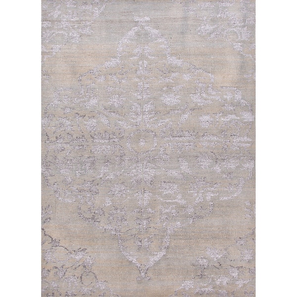 Hand knotted Transitional Tone On Tone Gray/ Black Rug (2 x 3)