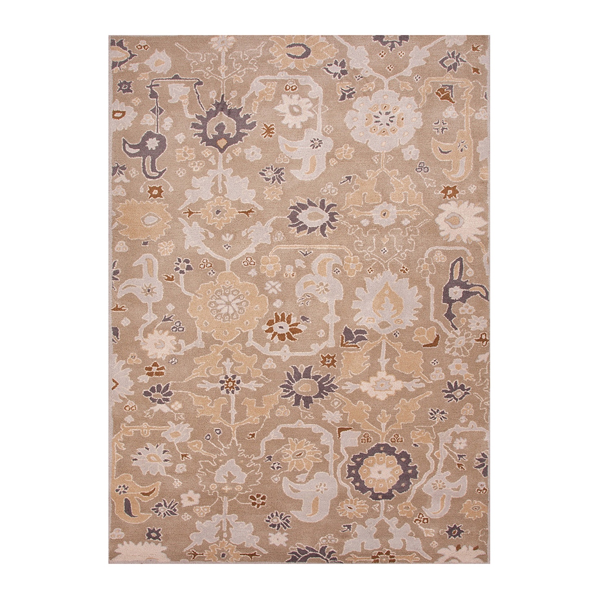 Hand tufted Transitional Floral Brown/ Grey Rug (36 X 56)