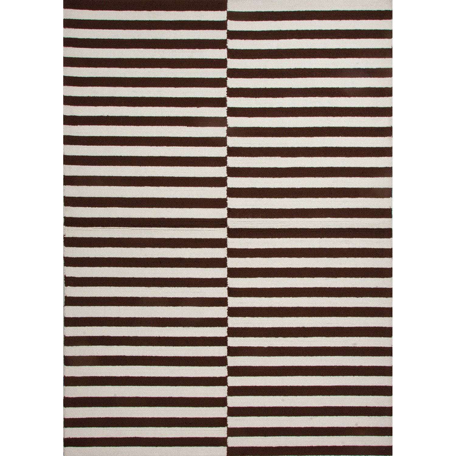 Hand hooked Indoor/ Outdoor Stripe Pattern Brown Polypropylene Rug (2 X 3)