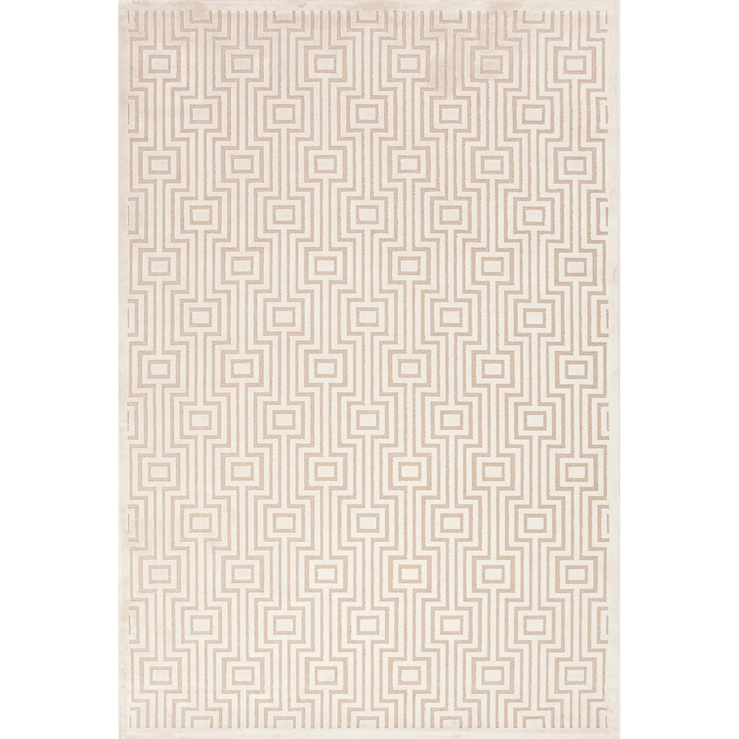 Contemporary Geometric Pattern Ivory Rug (2 X 3)