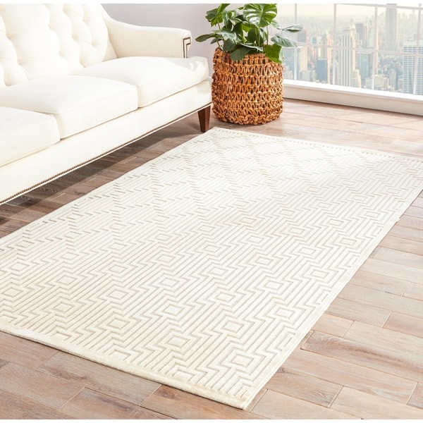 Shop Adonis Geometric White Ivory Area Rug 7 6 X 9 6 7 6 X 9 6   Contemporary Geometric Pattern Ivory Rug 76 X 96 963417d5 475d 4ceb B1b6 0fb0d8dc7734 600 