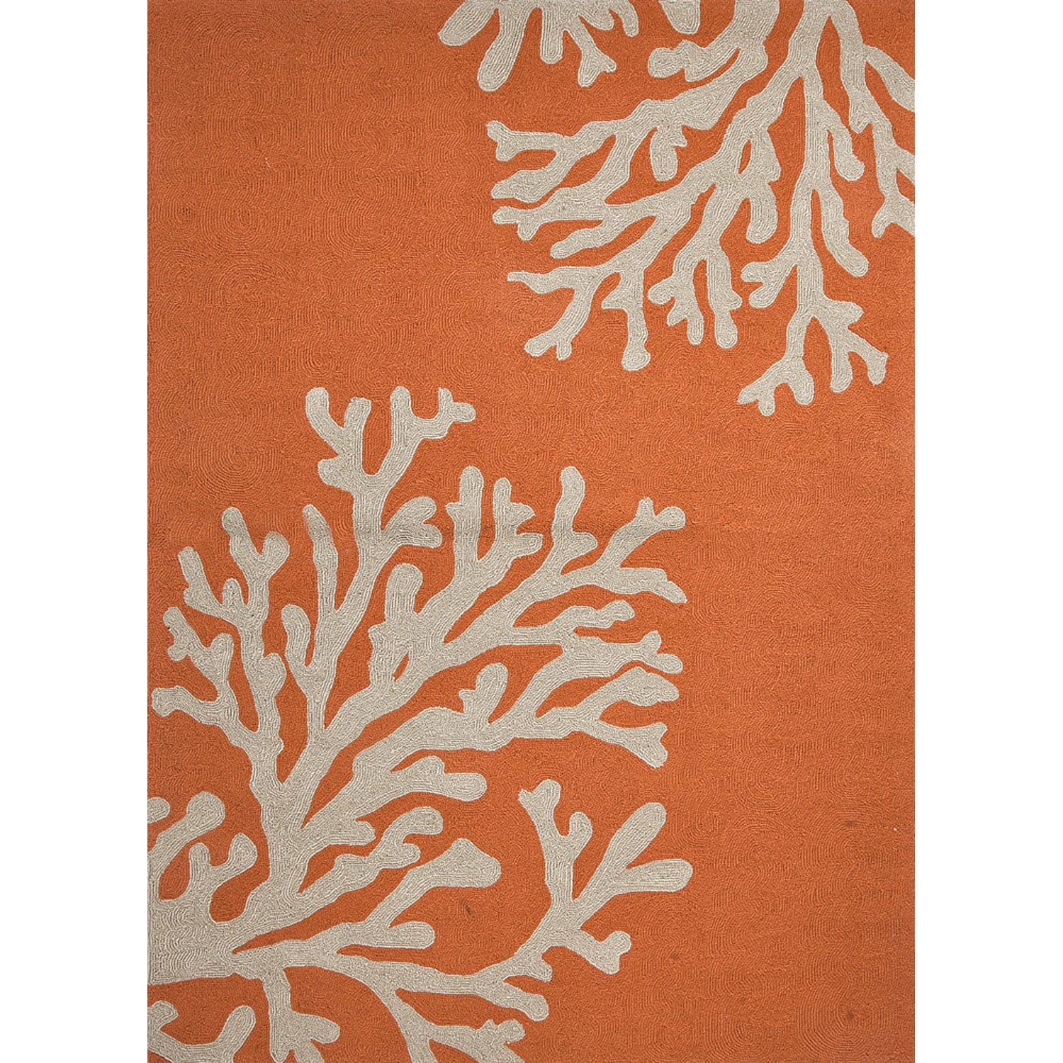 Hand hooked Indoor/ Outdoor Abstract Red/ Orange Easy care Rug (2 X 3)