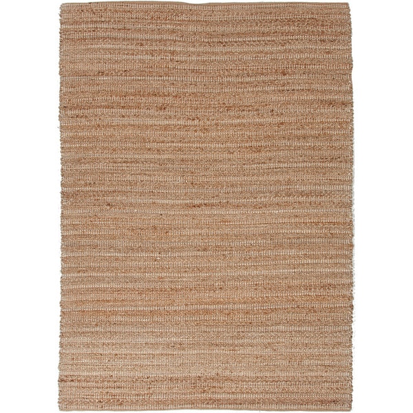 Handmade Naturals Solid Pattern Brown Rug with 0.4 Inch Pile (5 x 8