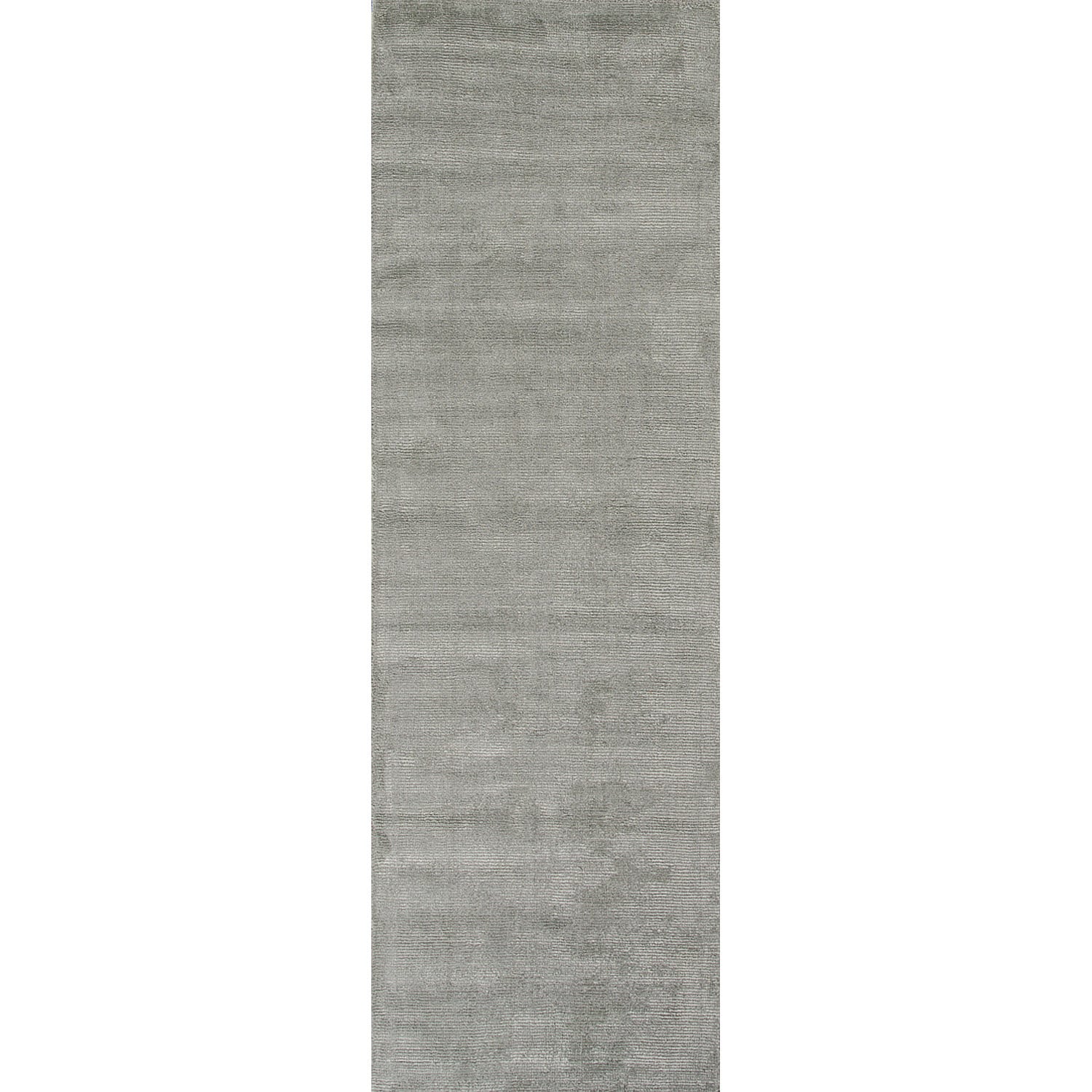 Hand loomed Solid Pattern Gray/ Black Rug (26 X 8)