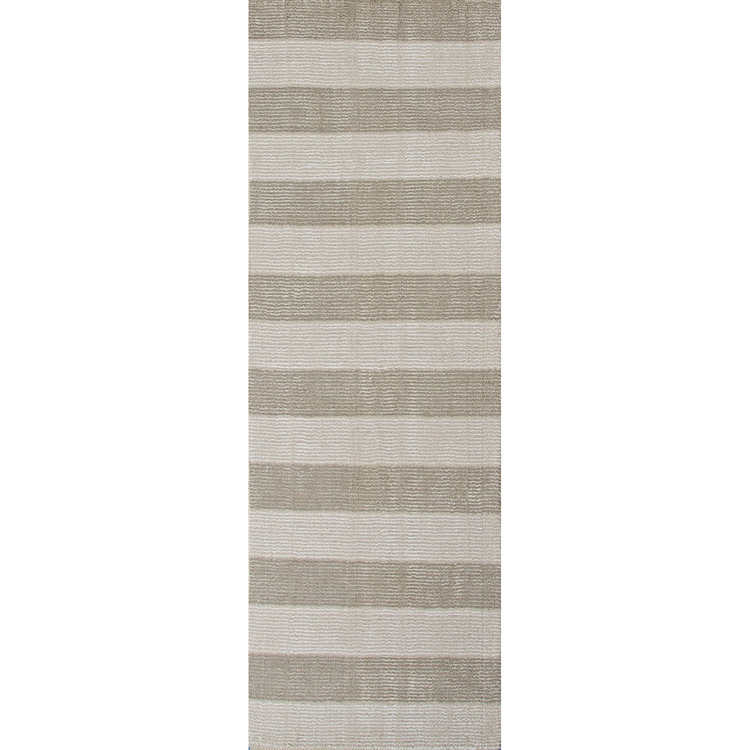 Hand loomed Transitional Stripe Pattern Gray/ Black Rug (26 X 8)